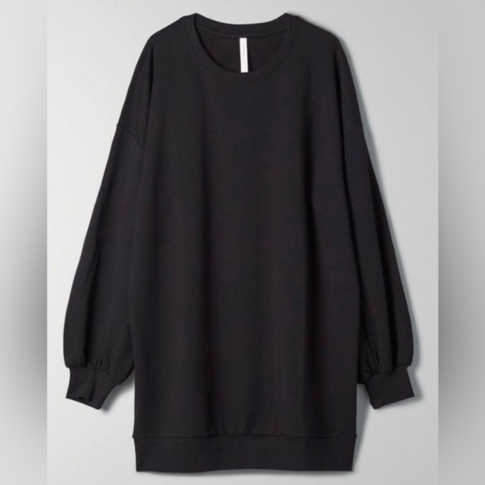 ARITZIA THE GROUP BABATON fleece sweater dress oversized black XXS